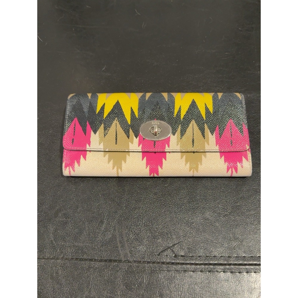 Coach X Coachella Hawk Feather Envelope Wallet 53599 Multicolor